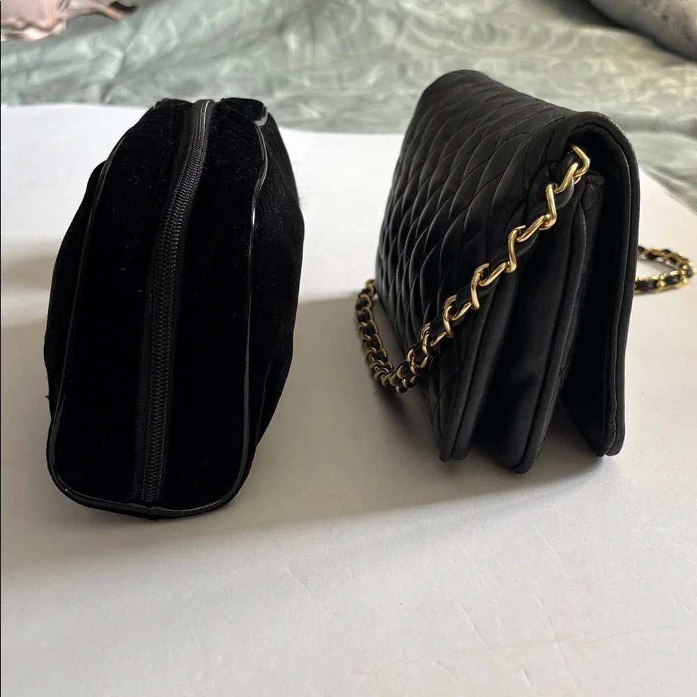 CHANEL (PARFUM) BLACK VELVET BAG…CLUTCH/MAKEUP BAG/ANYTHING BAG😊❤️😊